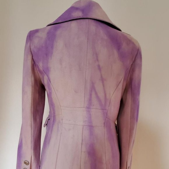 winter pea coat 6 8 10 purple grey beige tie dyed jacket small medium tie dyed - Picture 4 of 7